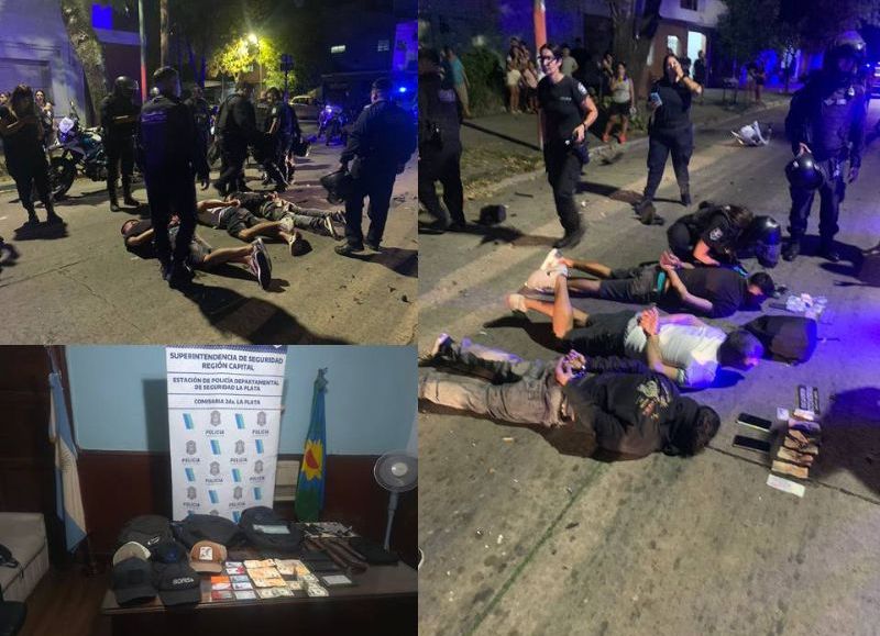 Durante el procedimiento se secuestraron dos barretas, una llave francesa, teléfonos celulares, gorras con visera, un pasamontañas, mochilas, 10 mil pesos argentinos, cinco dólares estadounidenses y una patente trucha.