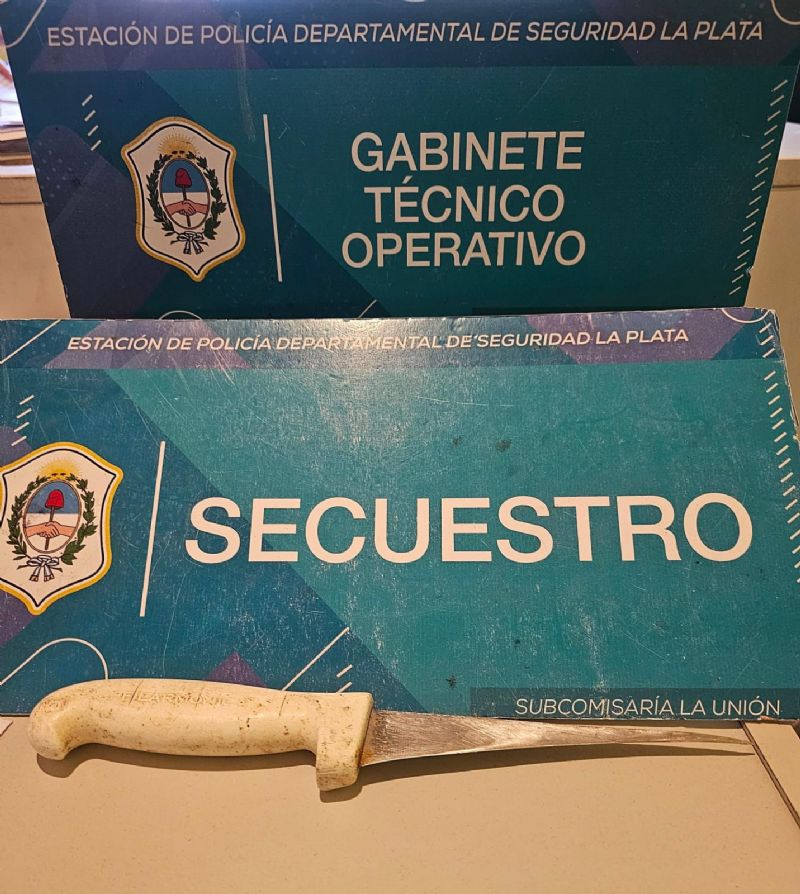 El cuchillo de carnicero que fue secuestrado.